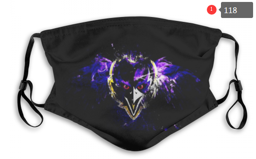 NFL Baltimore Ravens #4 Dust mask with filter->nfl dust mask->Sports Accessory